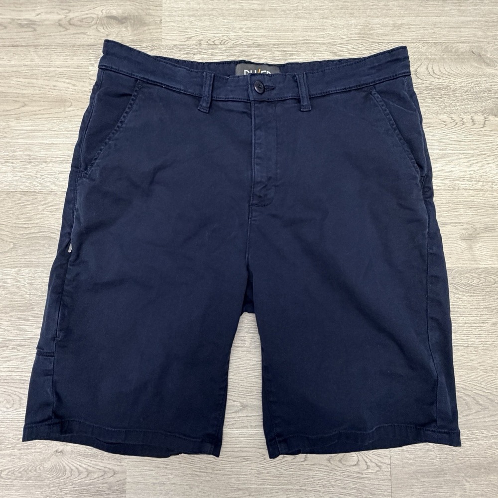 DU/ER Live Free Journey Shorts Mens 32 Navy Stretch Chino Hiking 9" Inseam